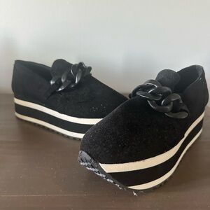 Pierre Dumas Black Platform Shoes with Chain Detail